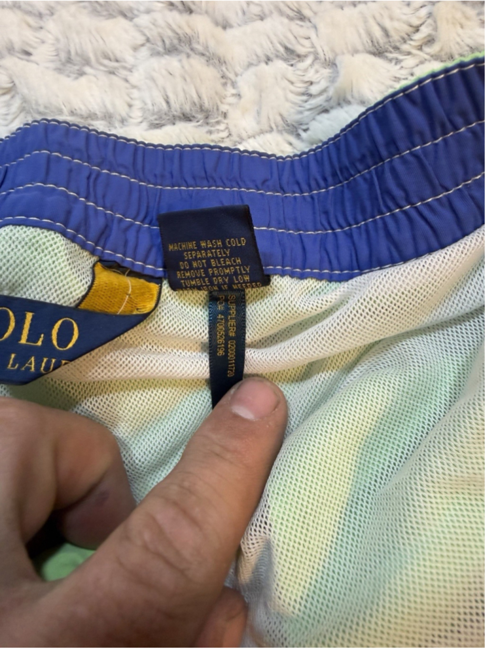 Polo Ralph Lauren Men’s Green Logo Swim Shorts Size S Drawstring Lined Elastic - Picture 7 of 10